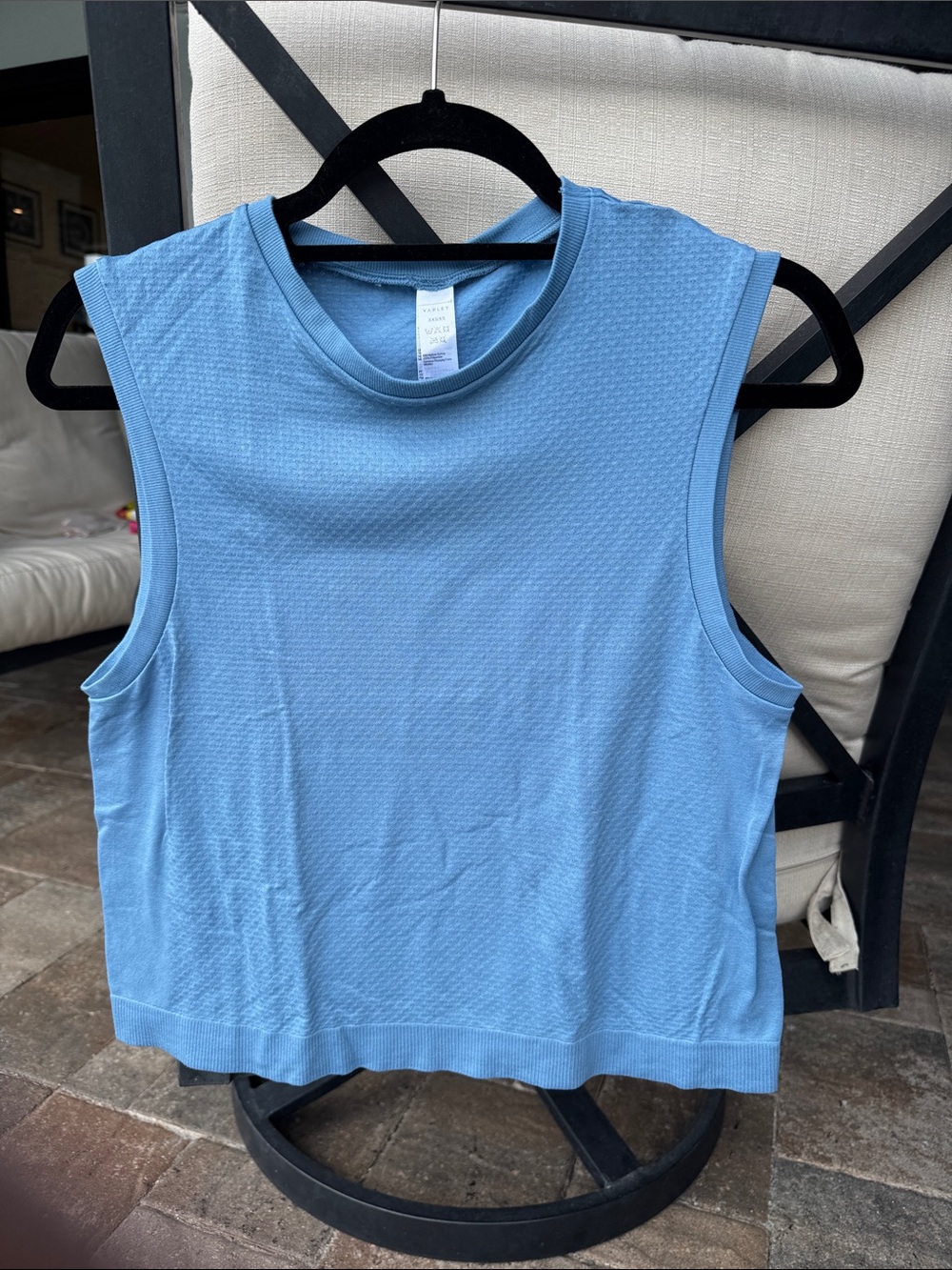 Varley Light Blue Sleeveless Knit Tank